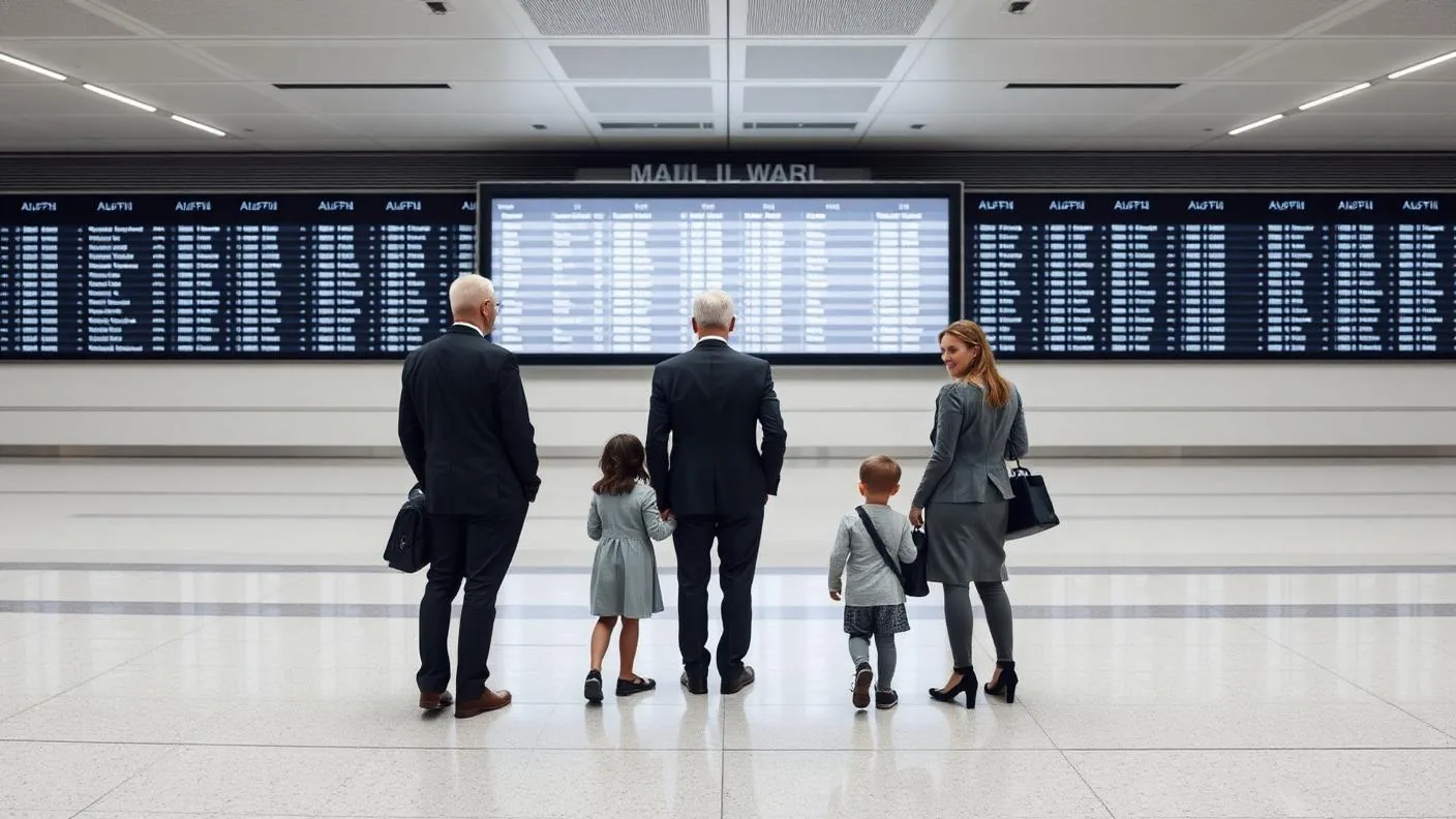 Mala de viagem e passaporte sobre balcão de aeroporto